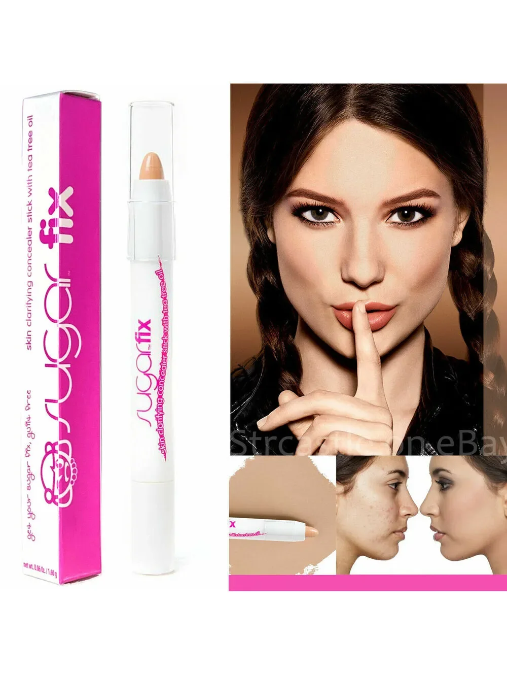 2-Pack New SUGAR FIX Skin Clarifying Concealer Stick Tree Tea Oil LIGHT (Boxed)